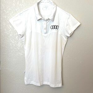 White Fila Polo Shirt with Audi Logo